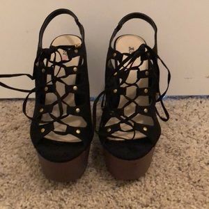 Brown and Black heels